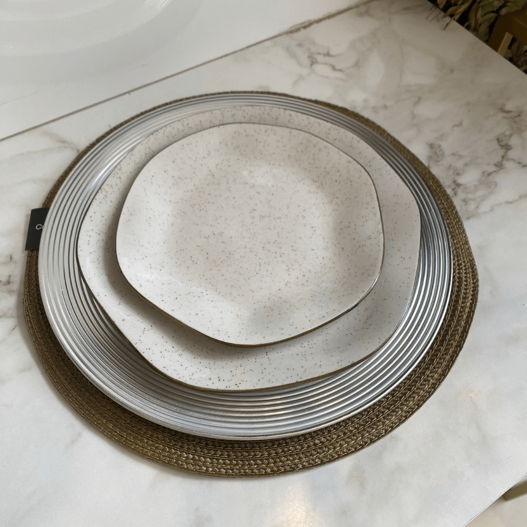 Individual round placemat Luna Bronze brown 38cm