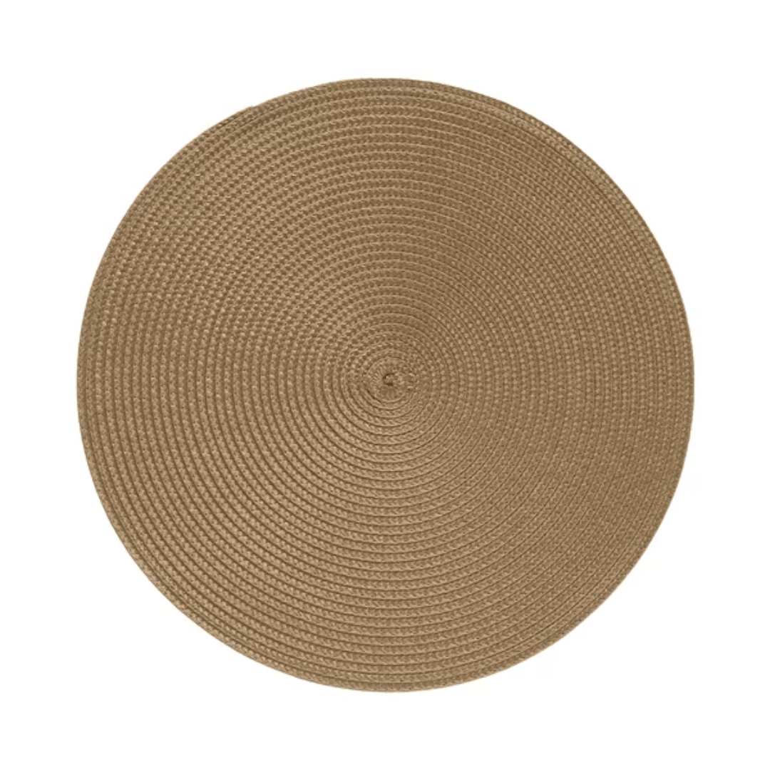 Individual round placemat Luna Bronze brown 38cm