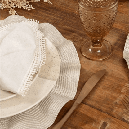 Individual round placemat Luna Wave Vanilla 38cm