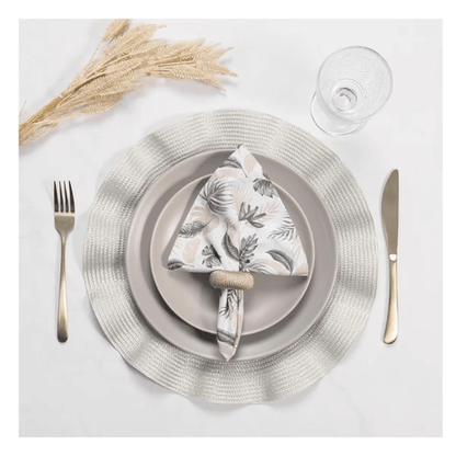 Individual round placemat Luna Wave Vanilla 38cm