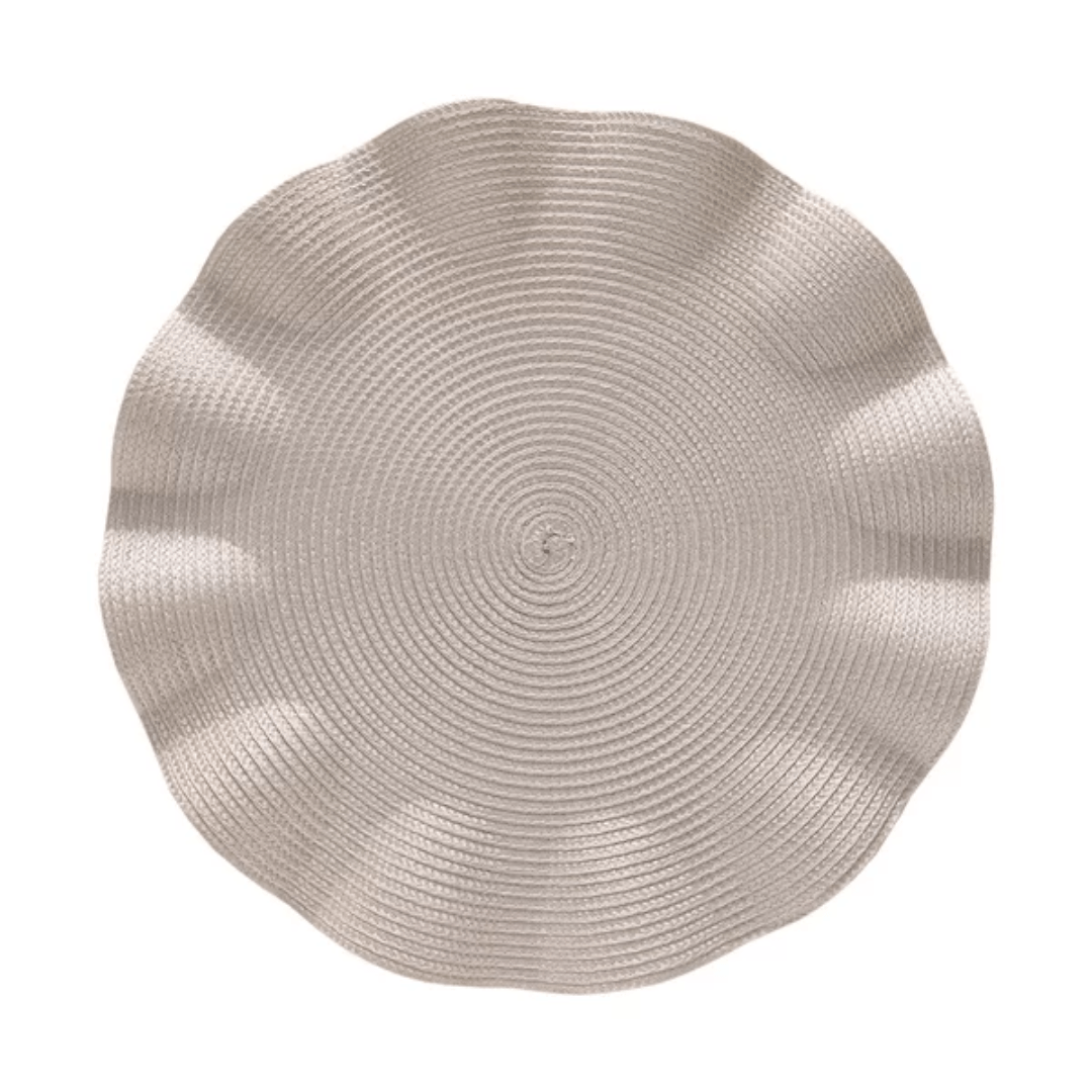 Individual round placemat Luna Wave Vanilla 38cm