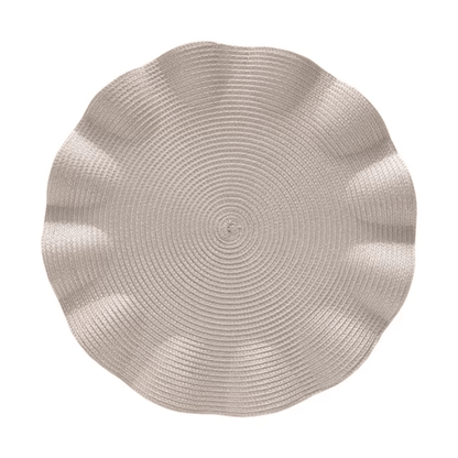 Individual round placemat Luna Wave Vanilla 38cm