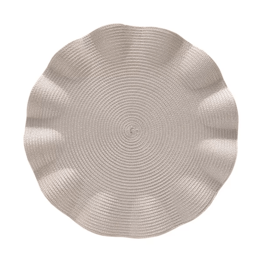 Individual round placemat Luna Wave Vanilla 38cm