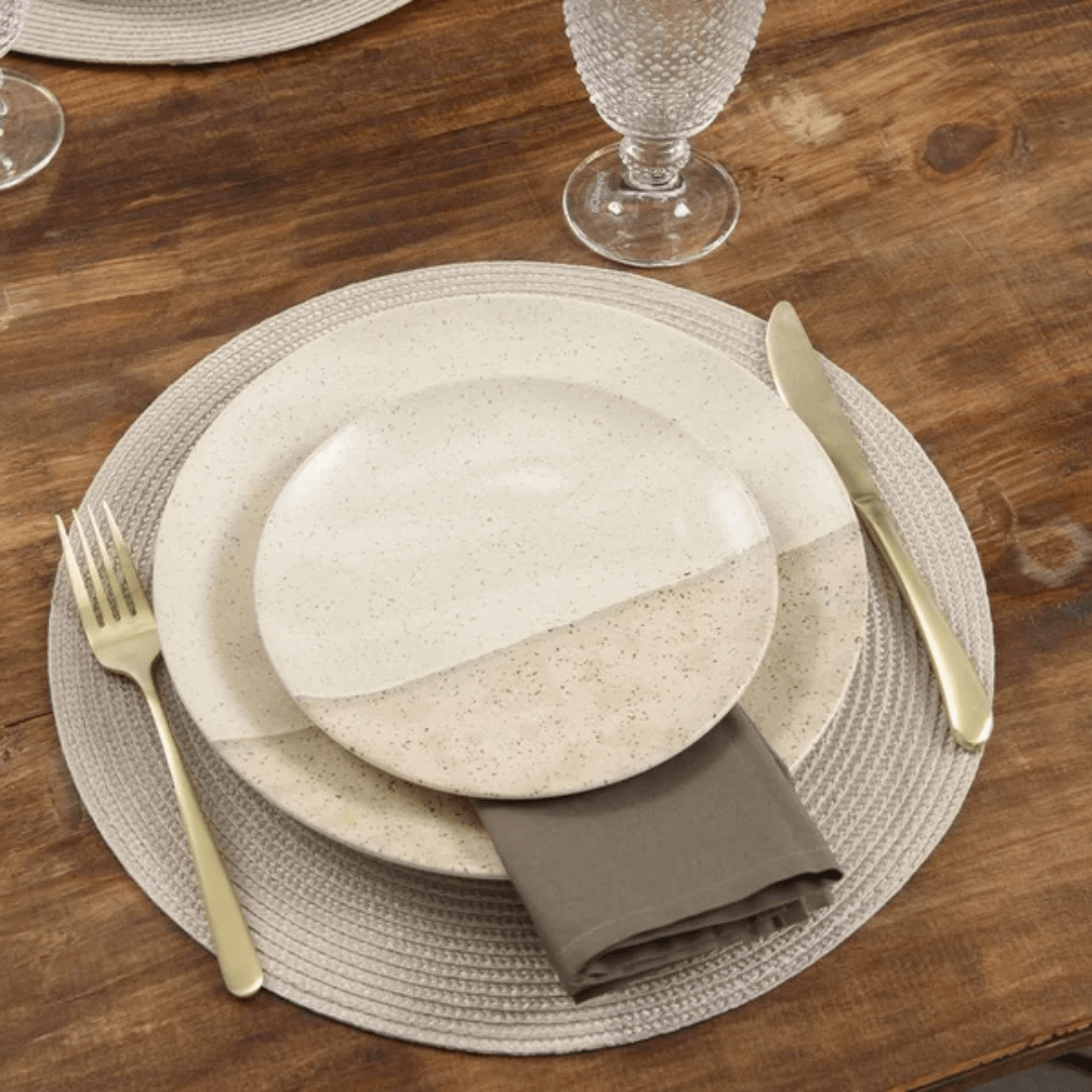 Individual round placemat Luna Vanilla 38cm