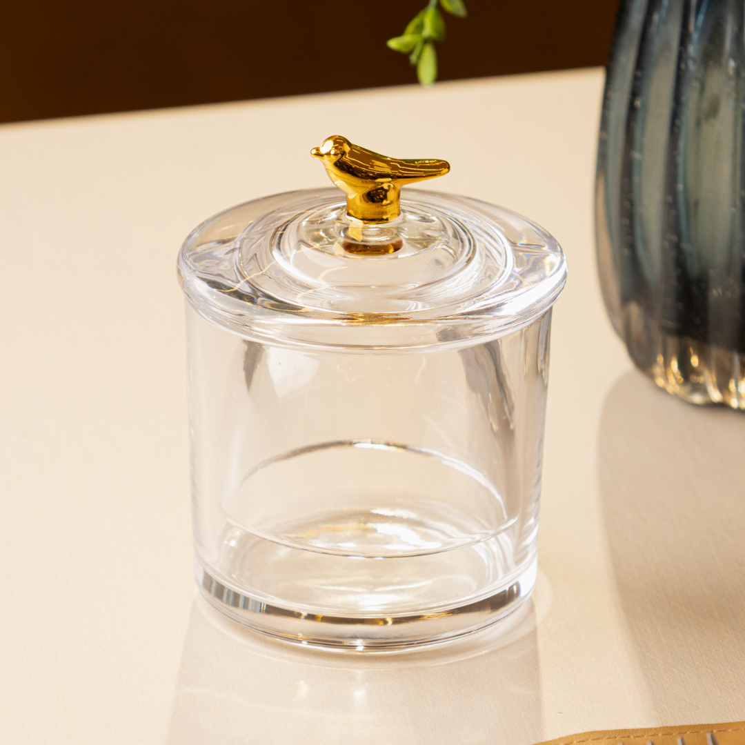 French butter dish Golden Bird 11cm