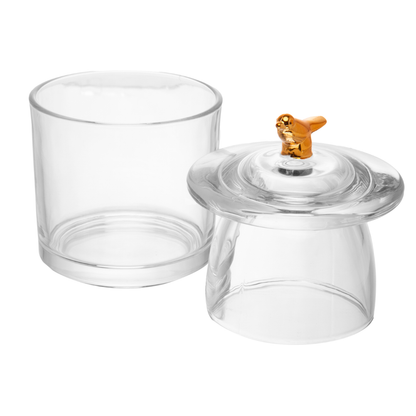 French butter dish Golden Bird 11cm