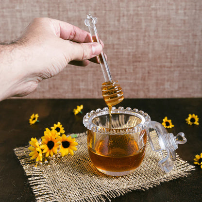 Honey pot set and Sugar bowl of Crystal Pearl 2 Pieces