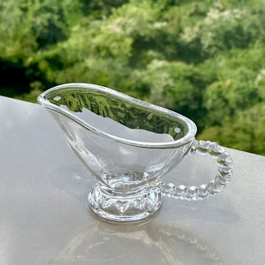 Gravy boat of Crystal with Details in Heart 15,5cm