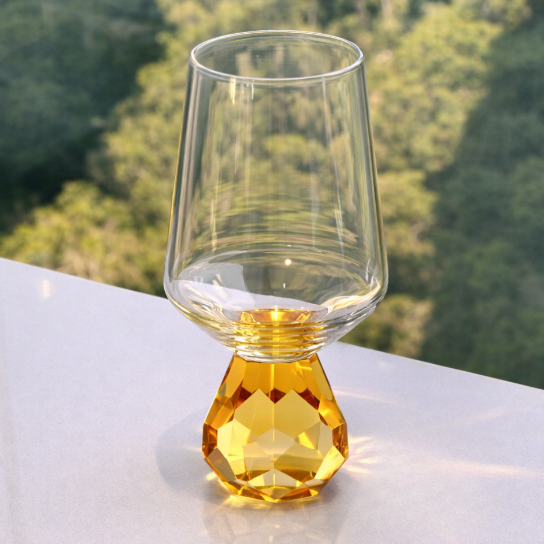 Wine glass of Glass for wine with base Diamond Amber 500ml