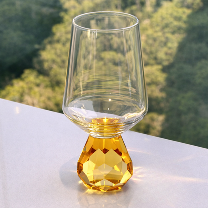 Wine glass of Glass for wine with base Diamond Amber 500ml