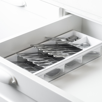 Flatware organizer Drawer Clear White 37,5cm