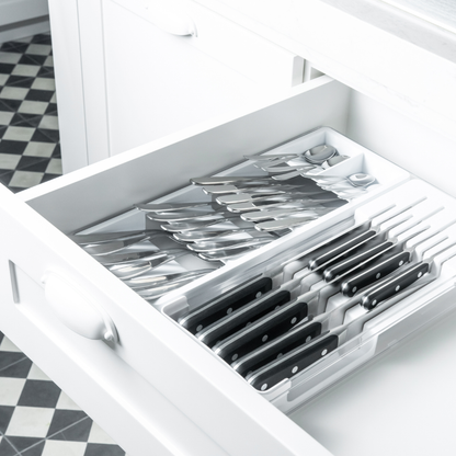 Flatware organizer Drawer Clear White 37,5cm