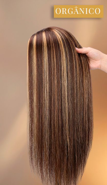 Peruca wig com disfarce frontal fibra premium lisa