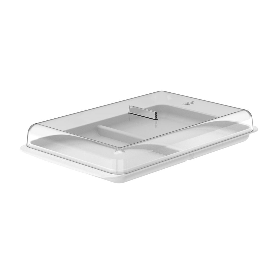 Double cold cuts container with lid Break White