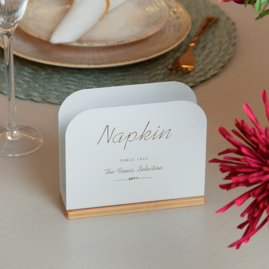 Napkin holder of Metal Olina Off-white 15cm