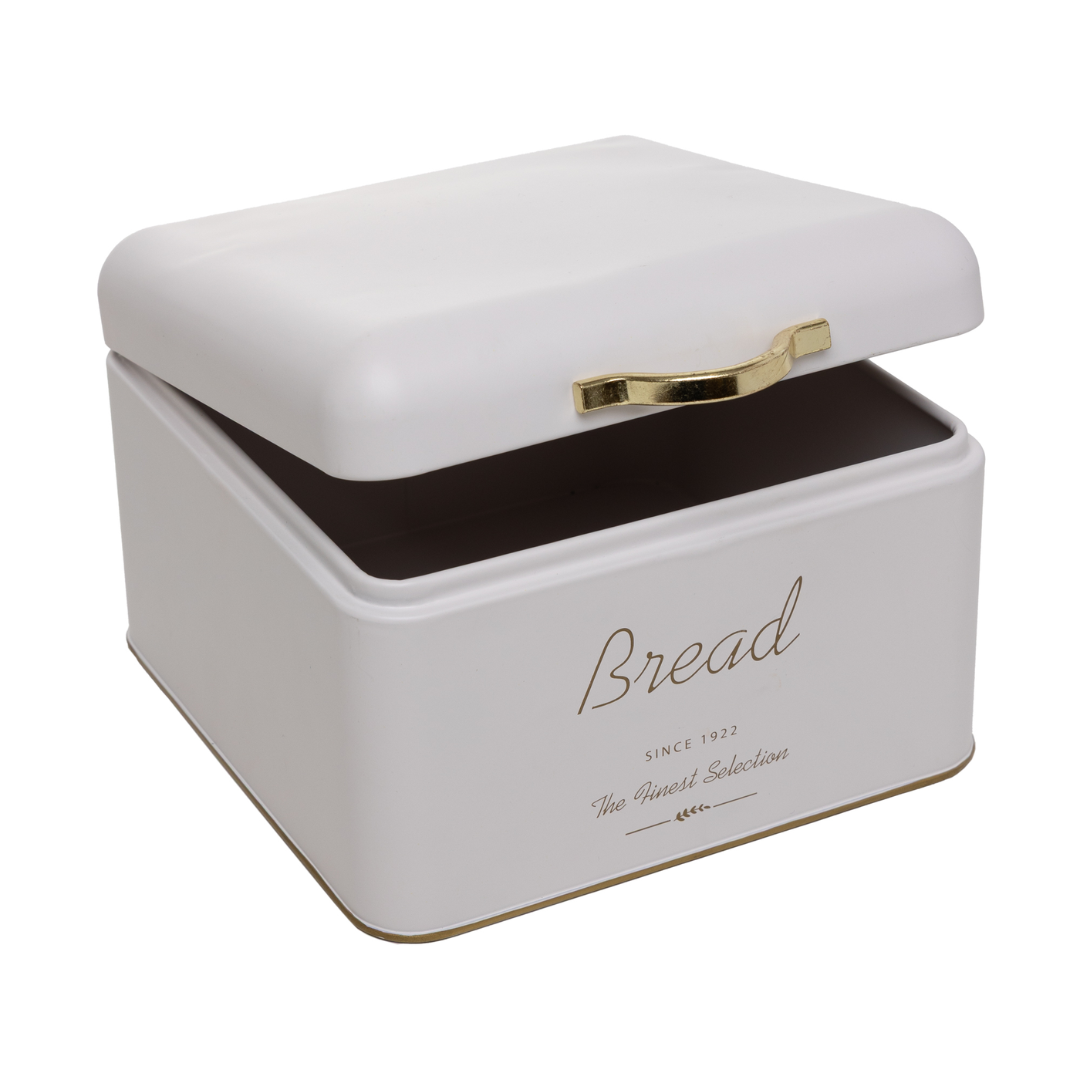 Bread box of Metal with handle Olina Off-white 18cm
