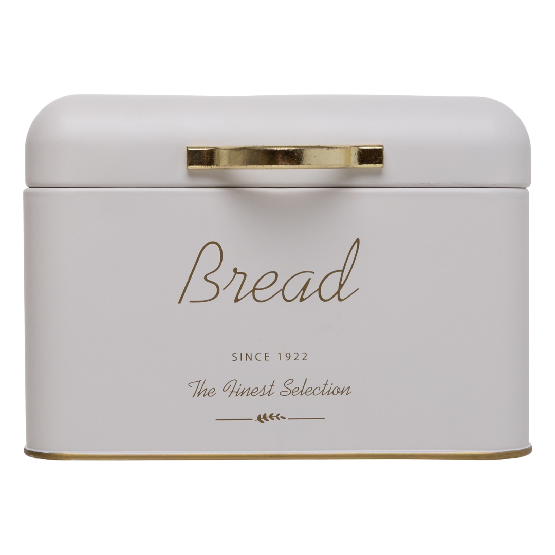 Bread box of Metal with handle Olina Off-white 18cm
