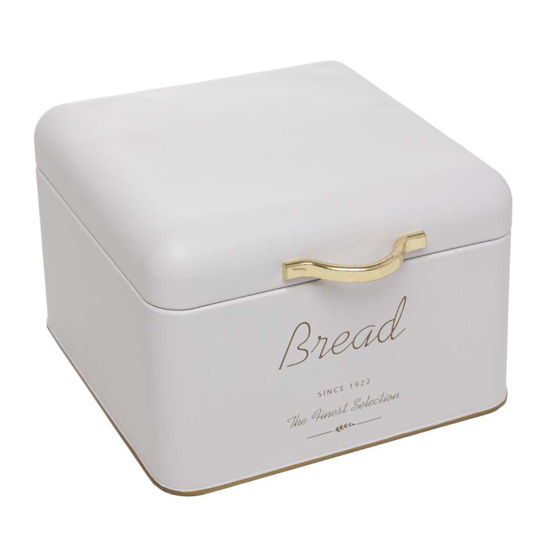 Bread box of Metal with handle Olina Off-white 18cm
