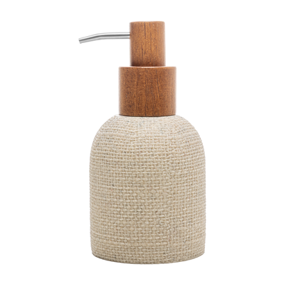 Liquid soap dispenser in polyresin Linen Beige 250ml