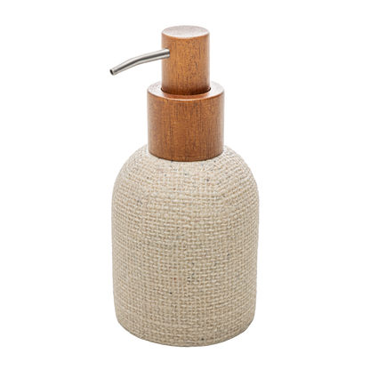 Liquid soap dispenser in polyresin Linen Beige 250ml