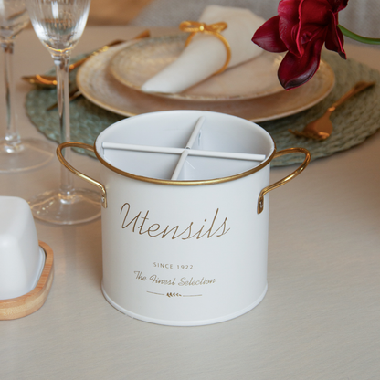 Utensil holder of Metal Olina Off-white 13,5cm