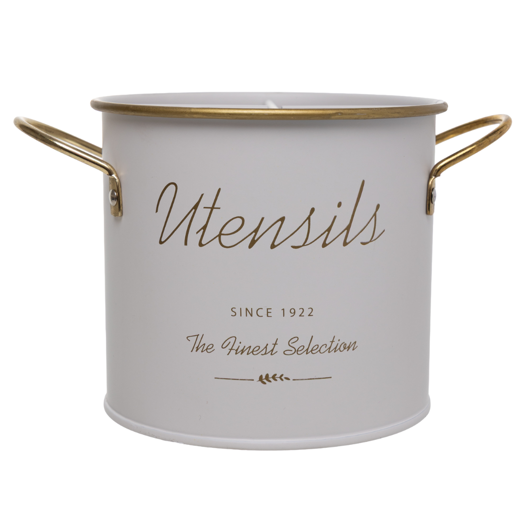 Utensil holder of Metal Olina Off-white 13,5cm