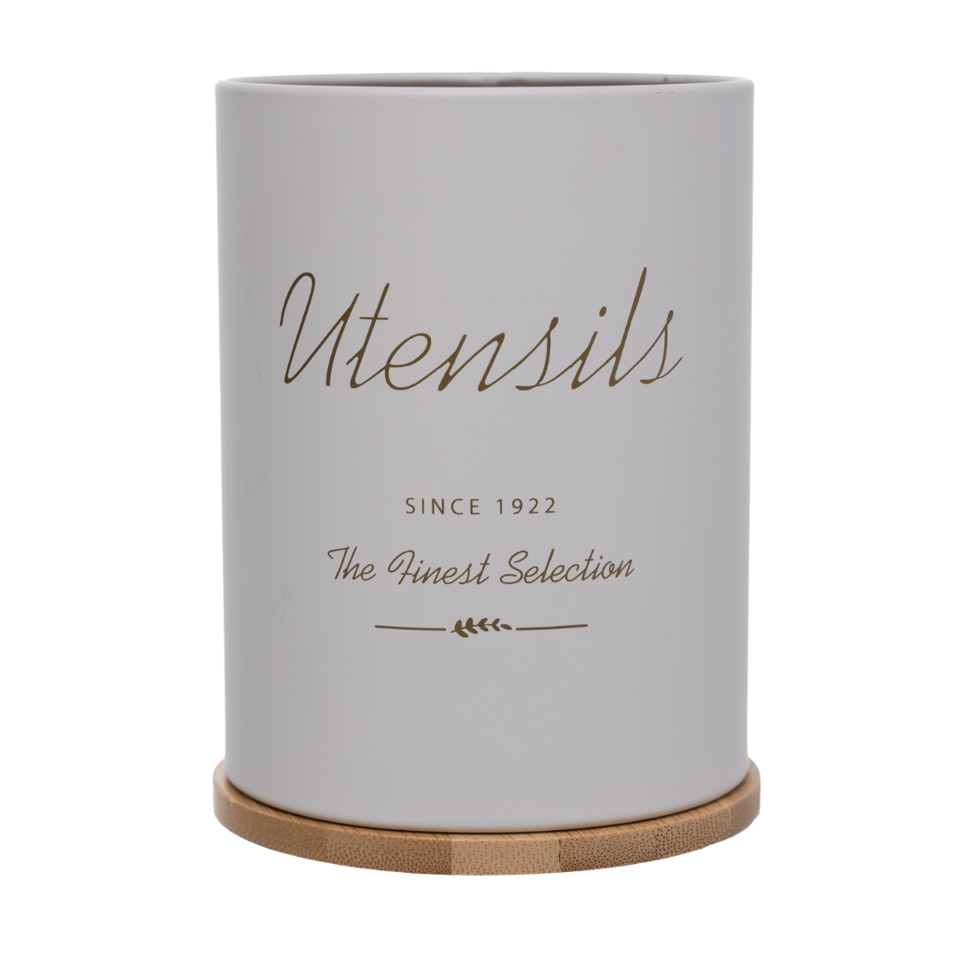Utensil holder of Metal Olina Off-white 13cm