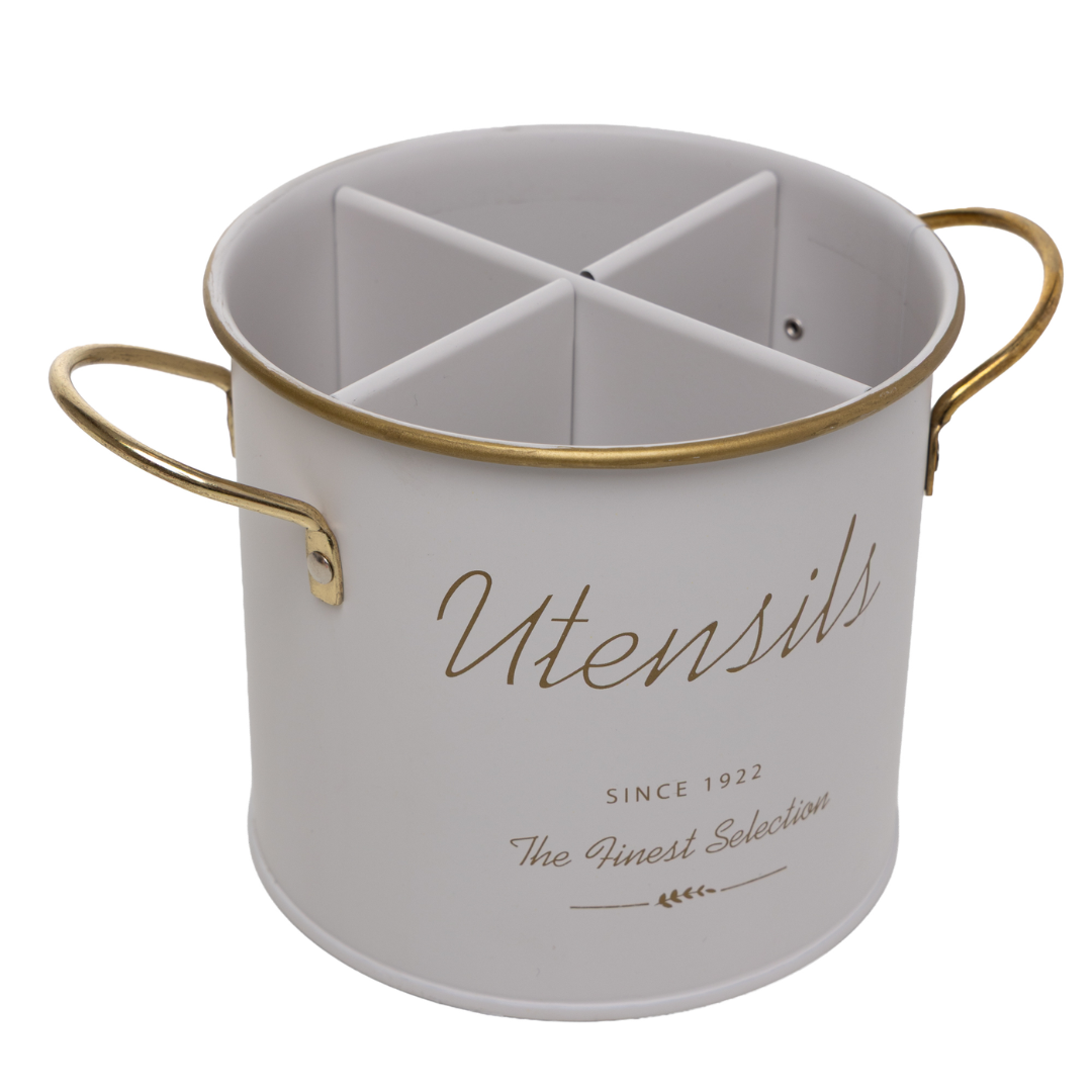Utensil holder of Metal Olina Off-white 13,5cm