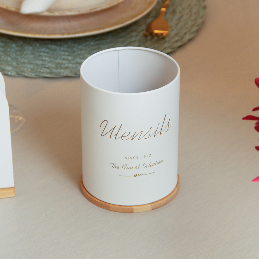 Utensil holder of Metal Olina Off-white 13cm