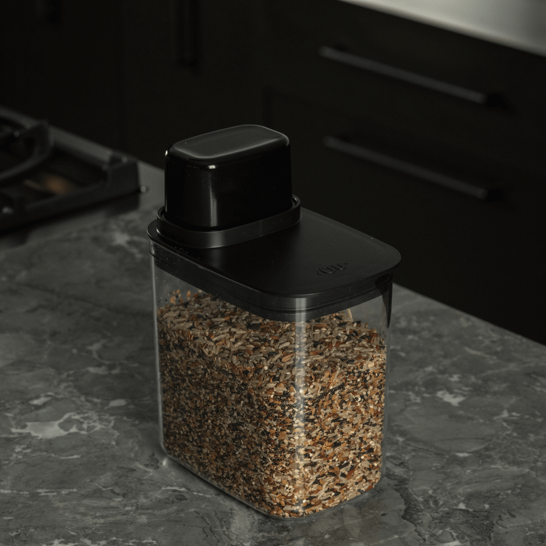 Airtight container with measuring lid Drop Black 1,5L