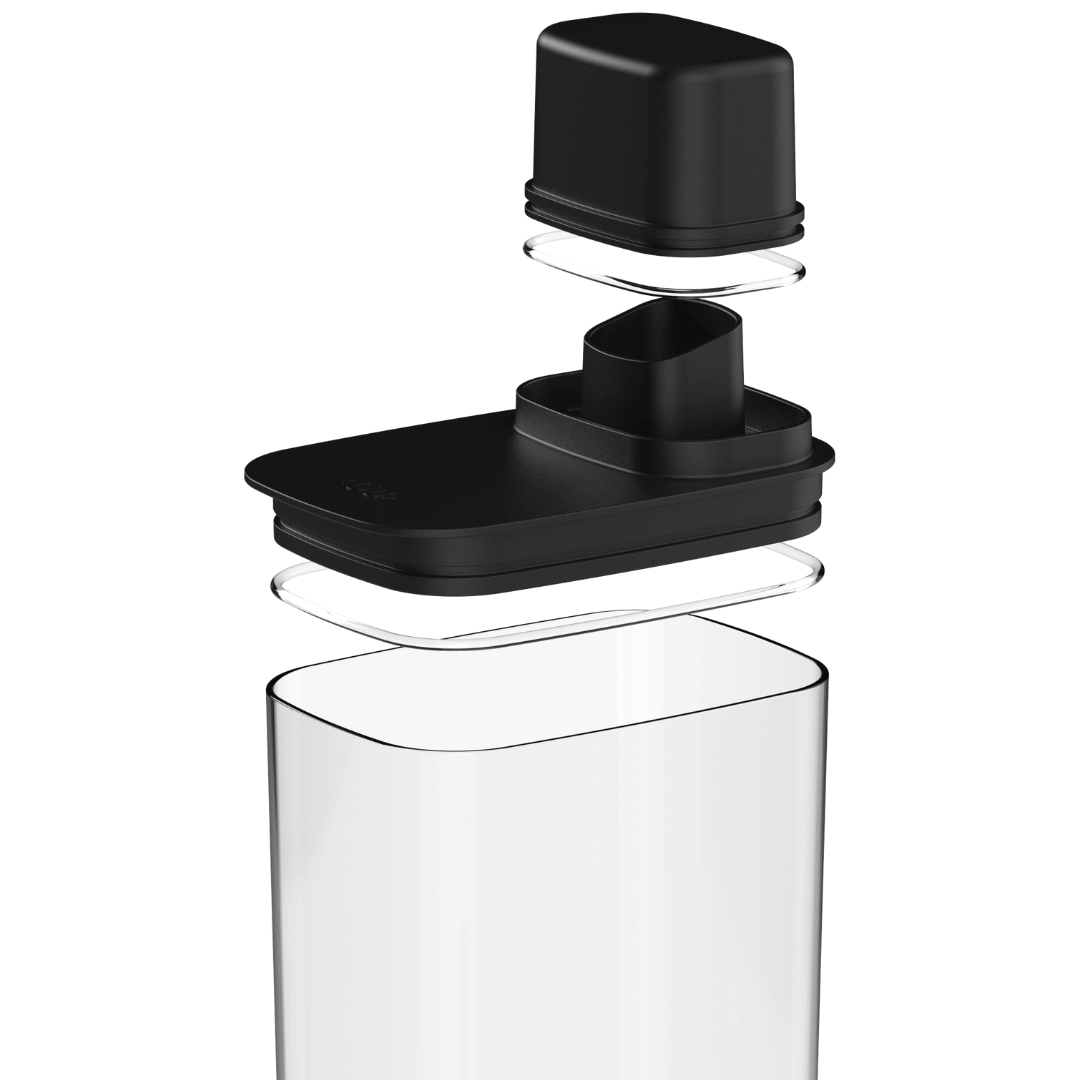 Airtight container with measuring lid Drop Black 2,3L