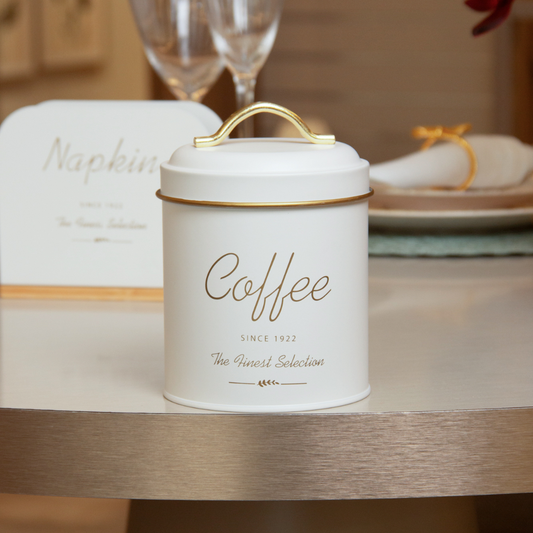 Canister Coffee of Metal Olina Off-white 16cm