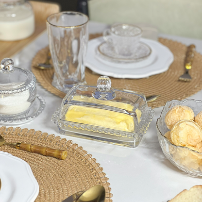 Tabletop set Crystal Pearl Bolinha 6 Pieces