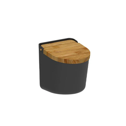 Salt shaker Lume Black with lid of Bamboo Black 500g