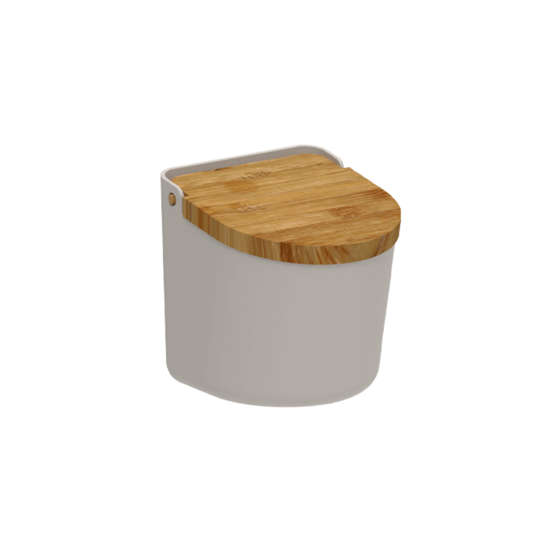Salt shaker Lume Beige with lid of Bamboo Beige 500g