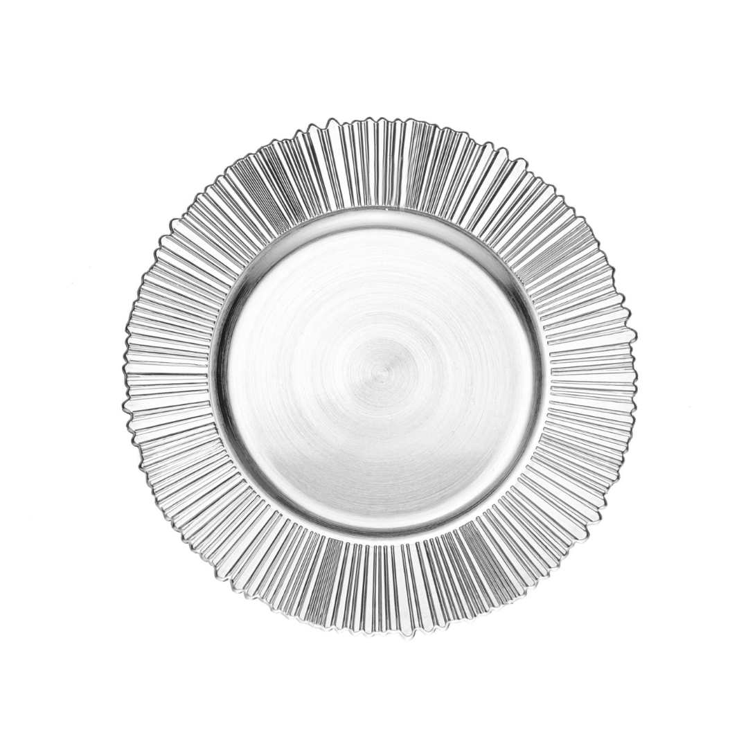 Charger plate of Plastic Solar Silver 33cm