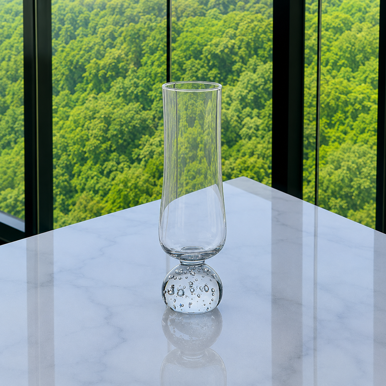 Set of 6 wine glasses Sphere base for champagne Clear 220ml