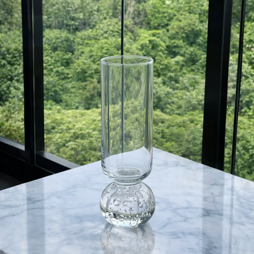 Set of 6 wine glasses Sphere base for champagne Clear 250ml