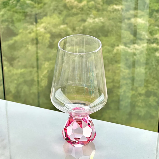 Wine glass of Glass for wine with base Diamond Pink 500ml