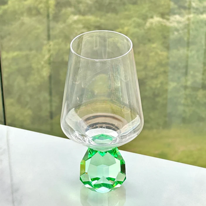 Wine glass of Glass for wine with base Diamond Green 500ml