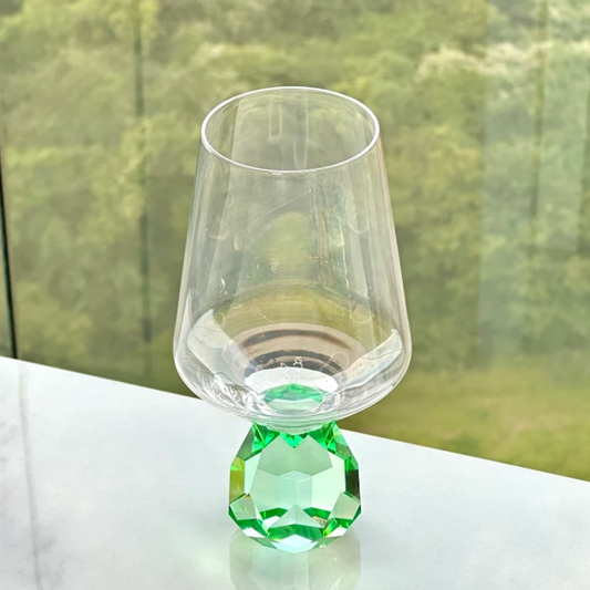 Wine glass of Glass for wine with base Diamond Green 500ml
