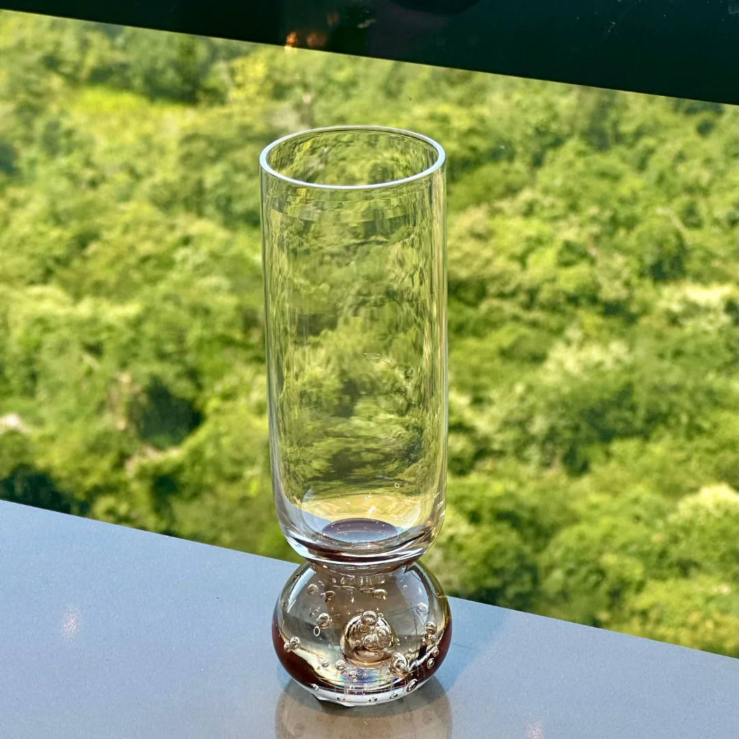 Set of 6 wine glasses Sphere base for champagne Amber 250ml