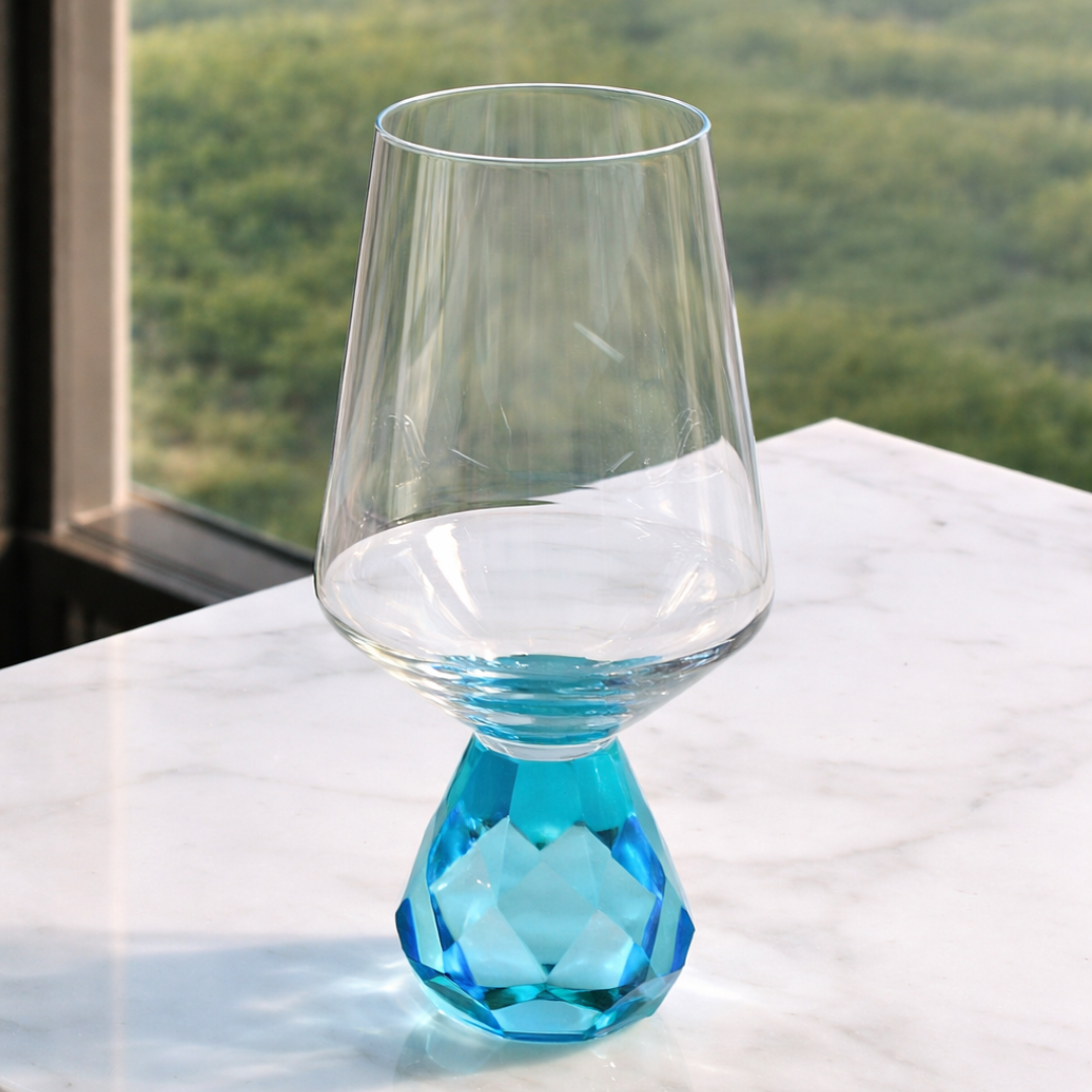 Wine glass of Glass for wine with base Diamond Blue 500ml