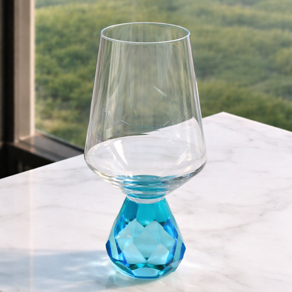 Wine glass of Glass for wine with base Diamond Blue 500ml