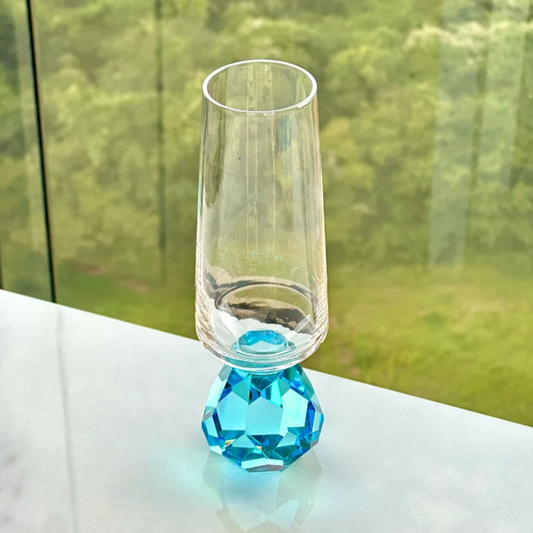 Champagne glass with base Diamond Blue 250ml