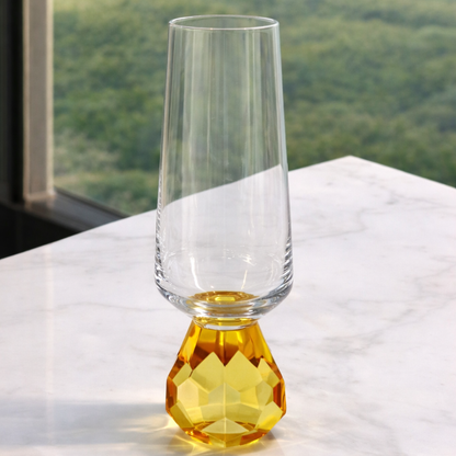 Champagne glass with base Diamond Amber 250ml