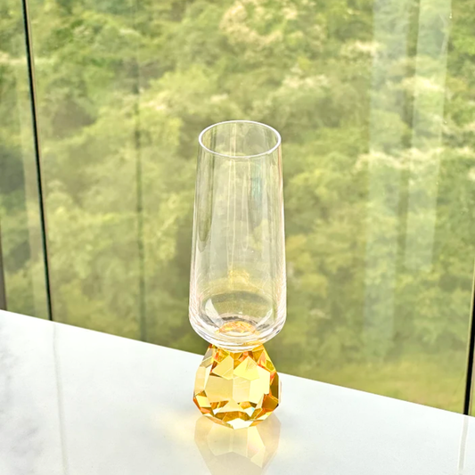 Champagne glass with base Diamond Amber 250ml