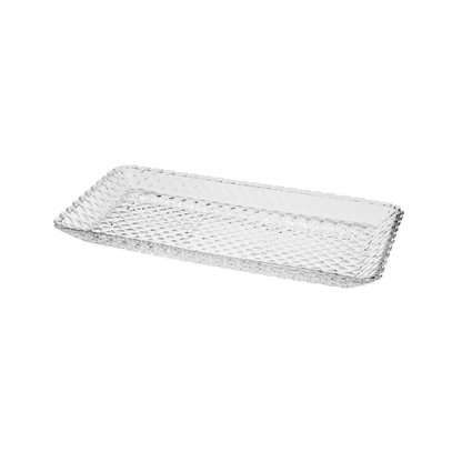 Rectangular platter Diamond style in crystal 25cm