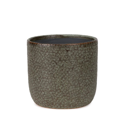Planter Rustic in Ceramic Moss green 22cm