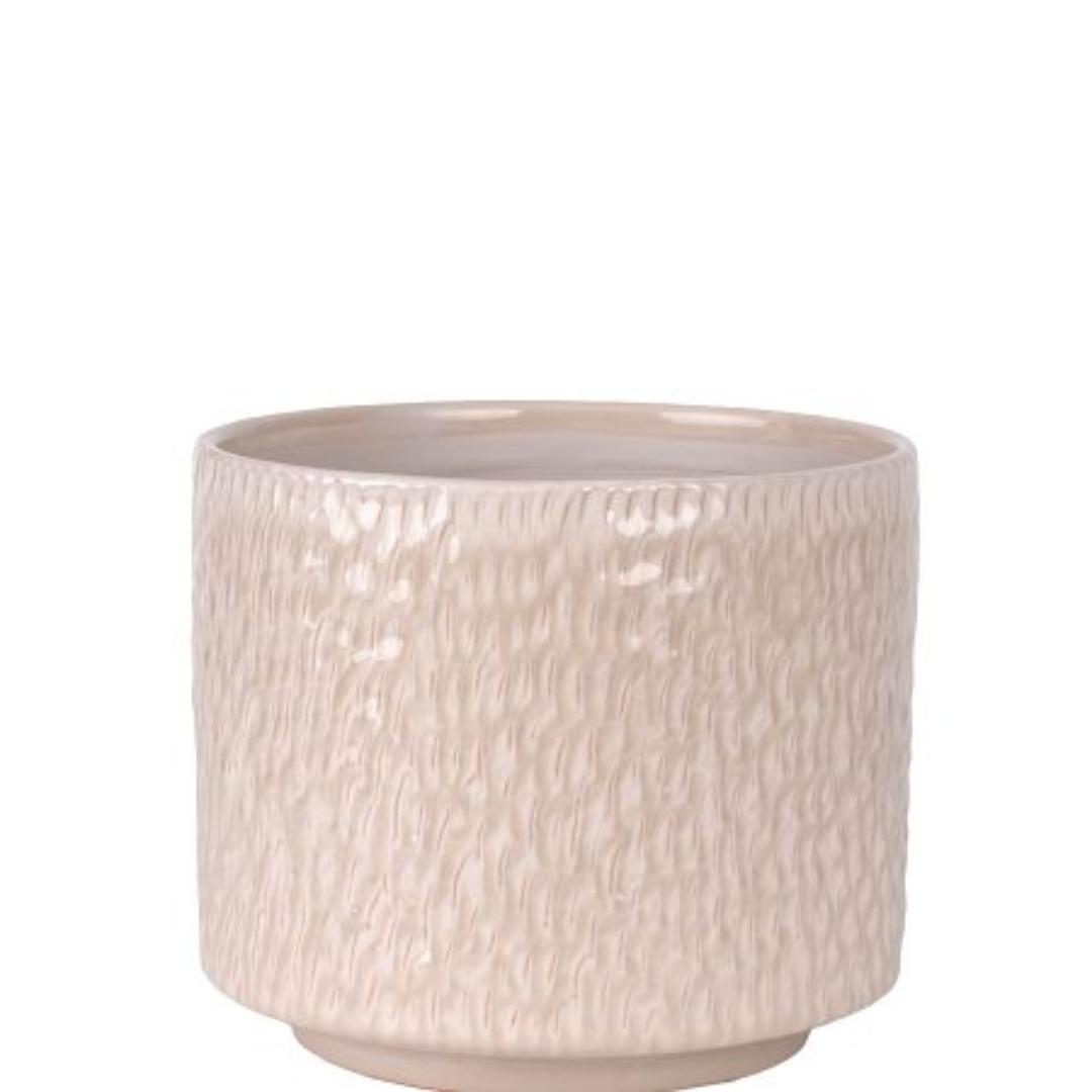 Planter with base Ceramic Beige 23cm